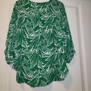 Chicos green and white blouse, size 1
